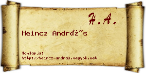 Heincz András névjegykártya